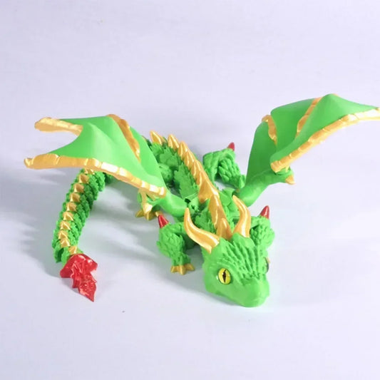 New 3D Printed Wyvern Dragon with Wings – Articulated Fidget Dragon & Desktop Ornament