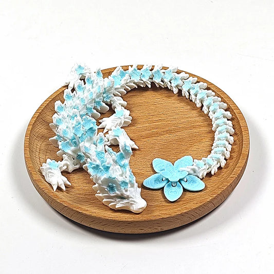 3D Printed Crystal Dragon Articulated Fidget Toy – Cherry Blossom Dragon Home & Office Decor, Birthday Gift for Boys 2025