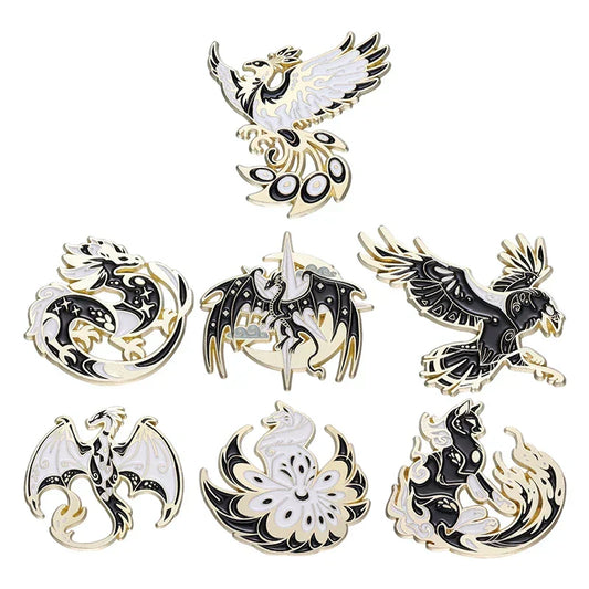 Animals Enamel Pin – Eagle, Dragon & Bird Brooch Badges for Bags, Hats & Gifts