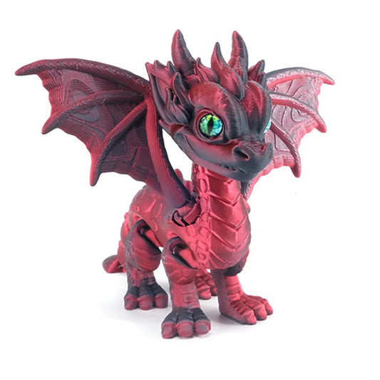 High-Quality 3D Printed Dragon Figurine – Small Flying Dragons with Multi-Jointed Movement for Desk & Home Décor