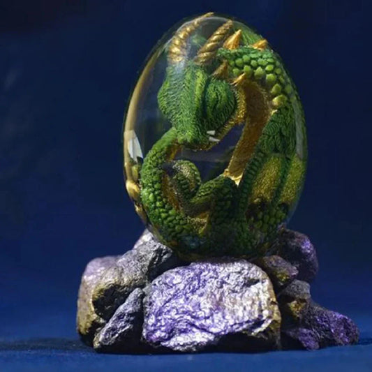 Lava Dragon Egg Resin Statue Ornament – Dinosaur Egg Collection & Kid’s Gift Sculpture