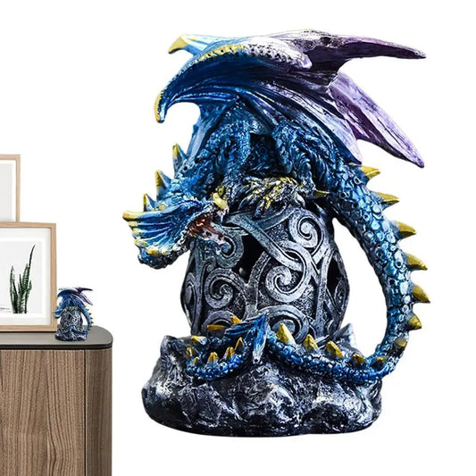 Dragon Skull Statue – Fantasy Medieval Dragon Figurine for Fireplace, Halloween & Home Décor