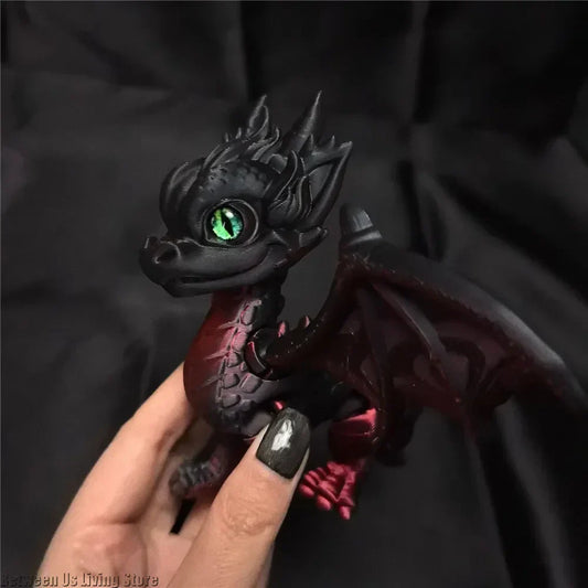 High-Quality 3D Printed Dragon Figurine – Small Flying Dragons with Multi-Jointed Movement for Desk & Home Décor