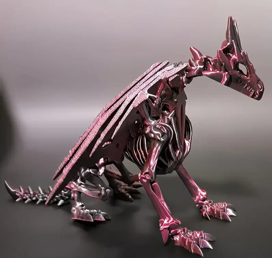 1Pc 3D Printed Dragon Skeleton with Movable Joints – Unique Indoor/Outdoor Decor & Animal Model Figurine