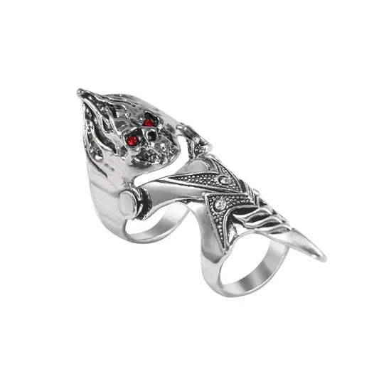 Exaggerated Vintage Dragon Knuckle Ring – Gothic Statement Jewelry for Bold Men